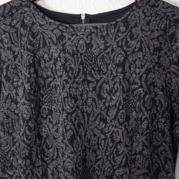 LOFT Women’s Dress Size 12 Minimalist Office Casual Jacquard Knit Black Neutral - Picture 3 of 11